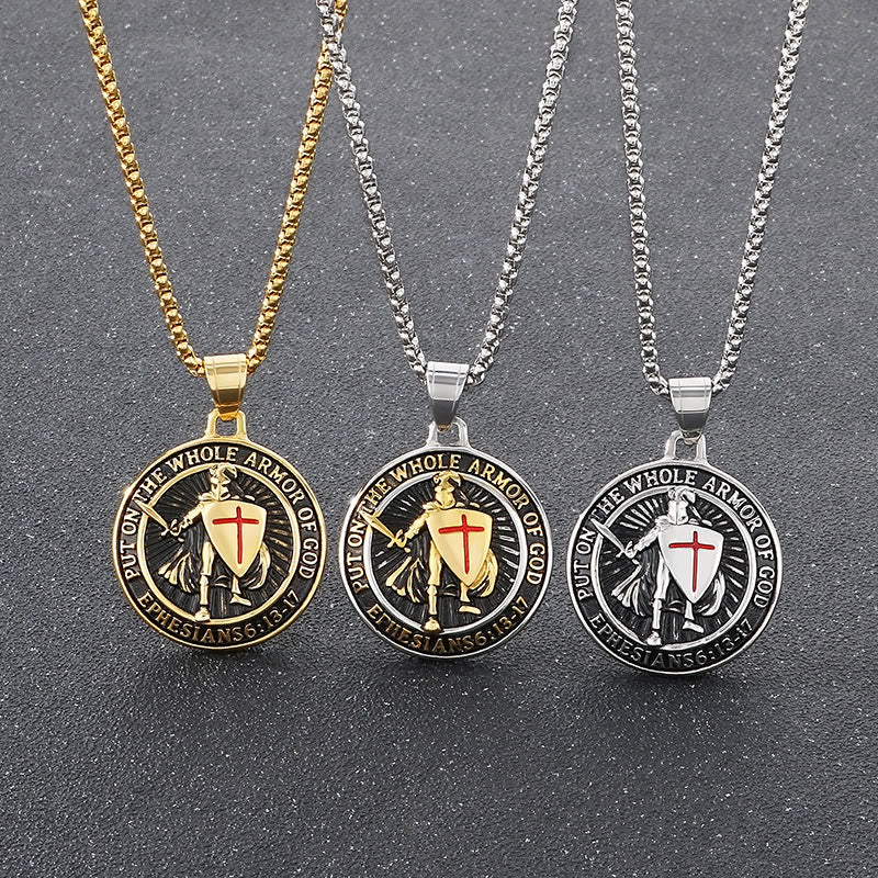Collar Vintage 3-Colores de Efesios 6: Recordatorio Silencioso de Fuerza Espiritual