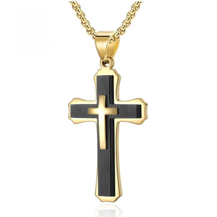 Collar de Cruz de Tres Capas: Fe Personalizada para Días Diarios