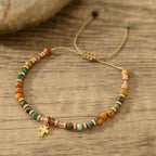 Pulsera de Piedra Natural y Cruz con Tarjeta de la Biblia: Devoción Ternura para Momentos Especiales