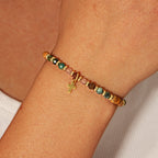 Pulsera de Piedra Natural y Cruz con Tarjeta de la Biblia: Devoción Ternura para Momentos Especiales