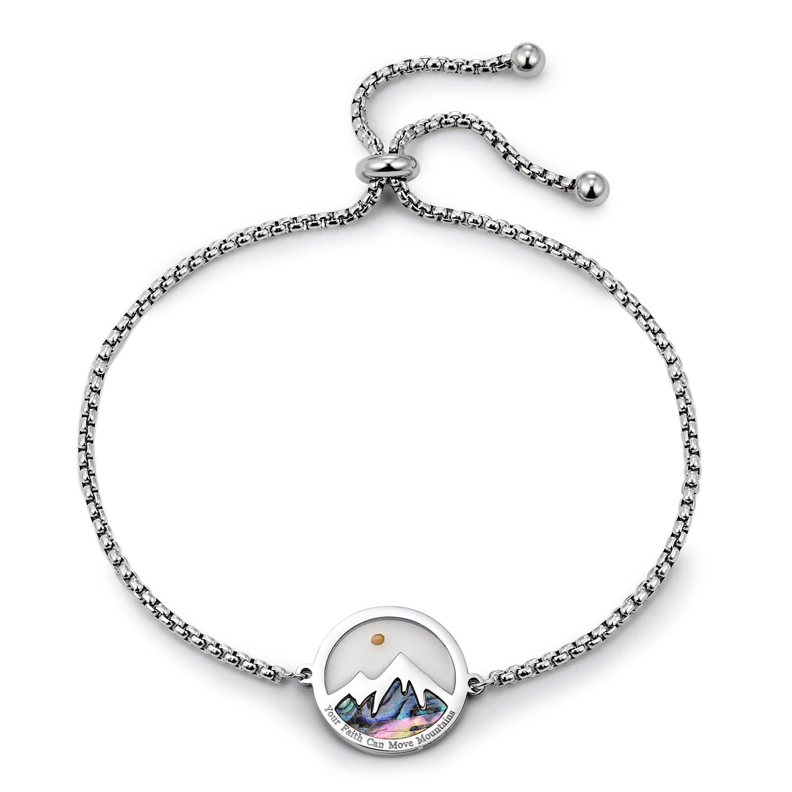 Pulsera de Semilla de Mostaza y Montaña en 2 Colores: Fe Firme para el Uso Diario