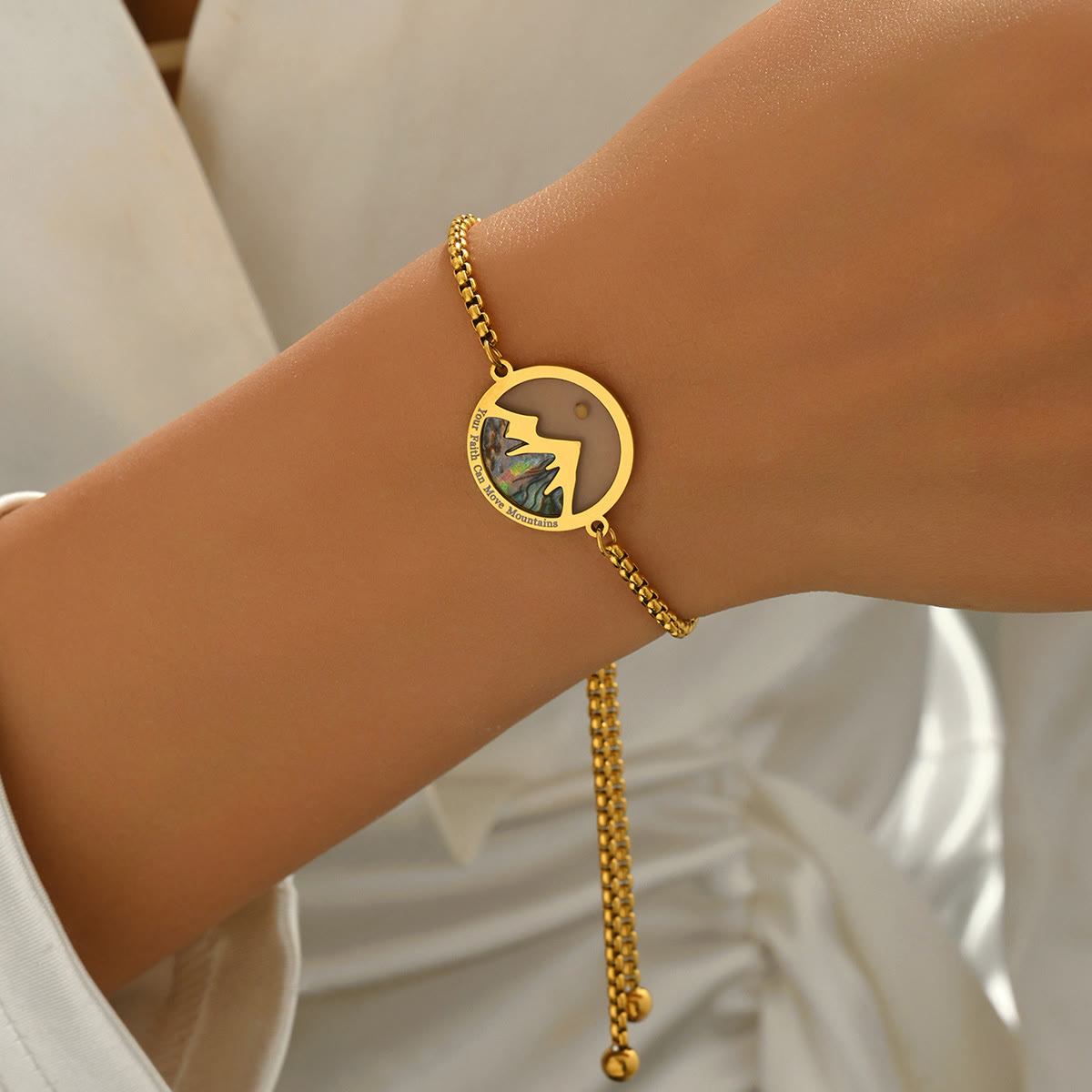 Pulsera de Semilla de Mostaza y Montaña en 2 Colores: Fe Firme para el Uso Diario