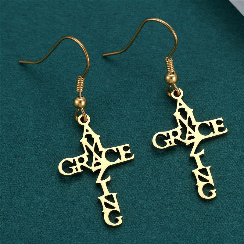 Pendiente de Fe Cross & Grace: Creencia Delicada para el Uso Diario