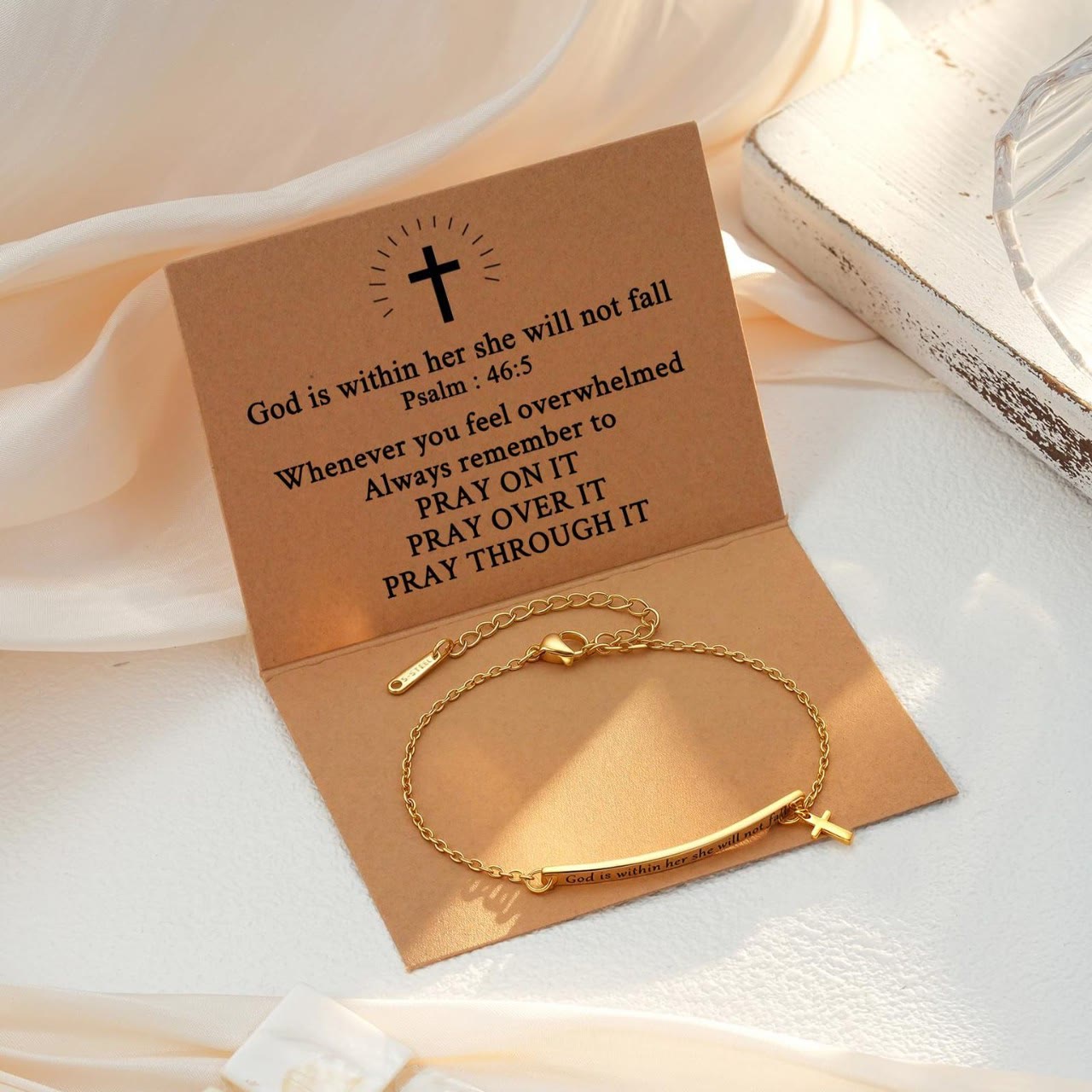 Pulsera de Mateo 19:26 y Salmo 46:5 en alemán: Recordatorio Silencioso de la Presencia Divina