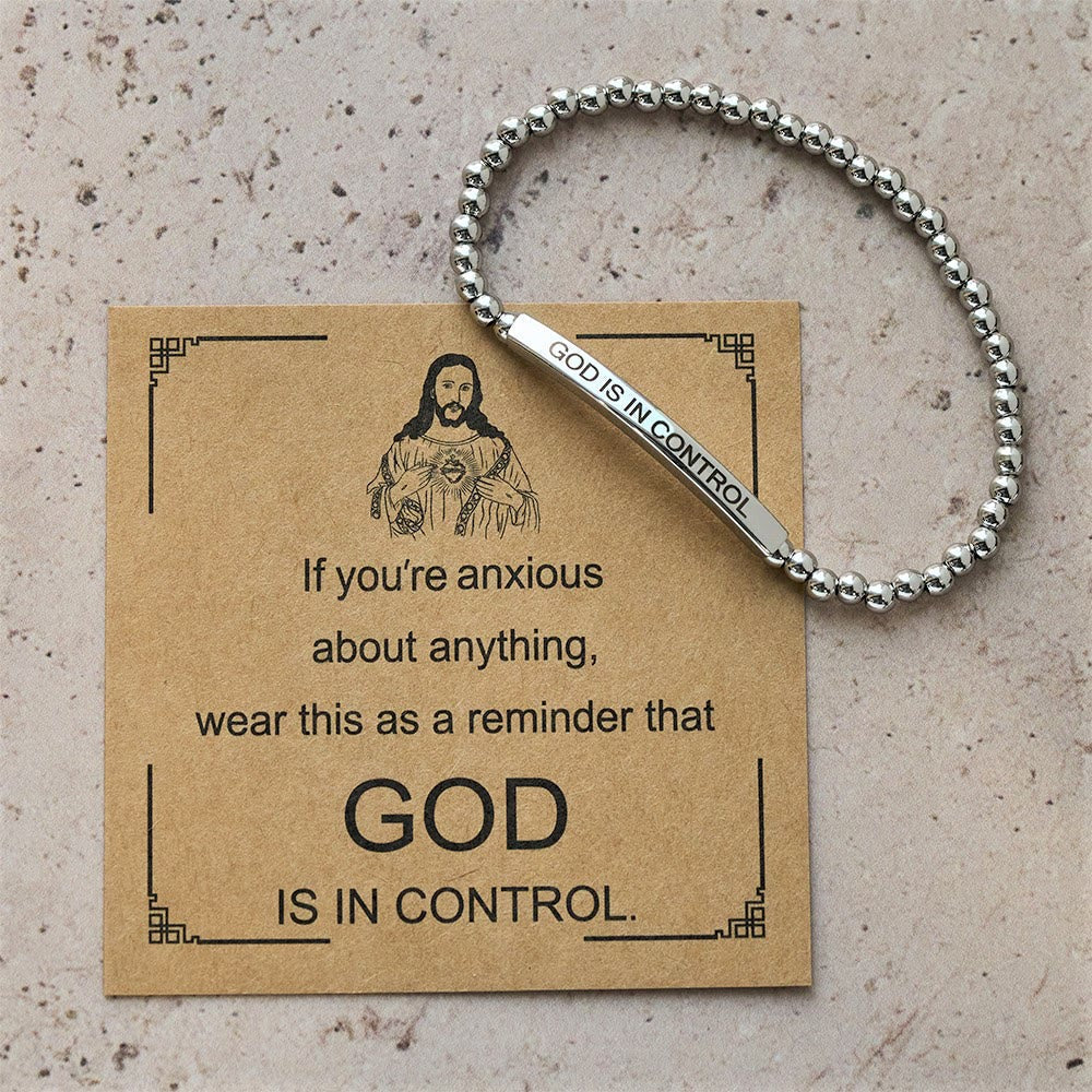 DIOS ESTÁ EN CONTROL Pulsera de cuentas: Su Soberanía para el Uso Diario