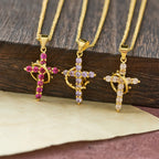 Fe - Collar de Cruz con Acentos de Piedras de Nacimiento Mensuales