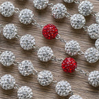 Medalla Milagrosa y Crucifijo de Collar de Gemas Plateadas Redondas de 10 mm