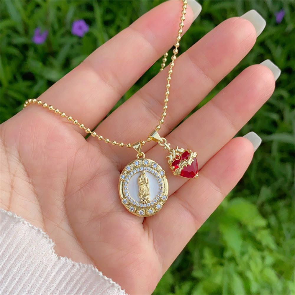 Nuestra Señora y Collar del Sagrado Corazón en 6 Estilos: Joyería Elegante Infundida de Fe