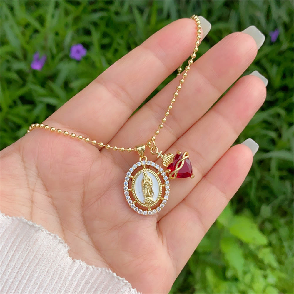 Nuestra Señora y Collar del Sagrado Corazón en 6 Estilos: Joyería Elegante Infundida de Fe