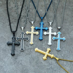 Collar de Cruz de Escritura Multicapa de 4 Colores: Su Palabra para el Uso Diario