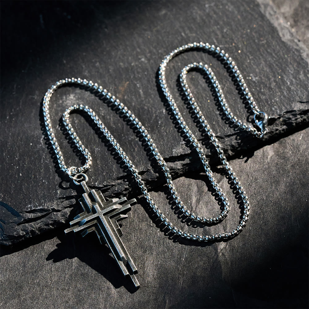 Collar de Cruz de Aleación Estructurada: Joyería de Fe Moderna en Capas
