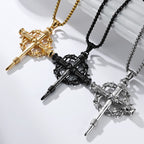 Collar de Cruz de Tres Estilos con Espinas: Recordatorio Silencioso de Su Redención