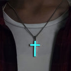Collar de Cruz Luminosa y Conjunto de Pulsera de Cuentas: Recuerda Su Luz Silenciosa