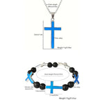 Collar de Cruz Luminosa y Conjunto de Pulsera de Cuentas: Recuerda Su Luz Silenciosa
