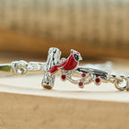 Pulsera Roja Ajustable de Pájaro Cruz Cardinal