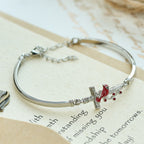 Pulsera Roja Ajustable de Pájaro Cruz Cardinal