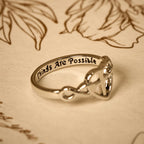 Anillo Unido de Fe en Forma de Cruz con Corazón: Con Dios, Todas las Cosas Son Posibles