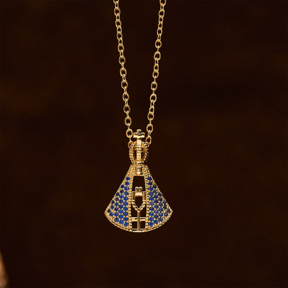 Collar de Péndulo de Protección Divina Nossa Senhora Aparecida Estilo Clásico