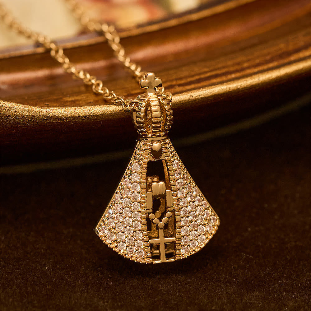 Collar de Péndulo de Protección Divina Nossa Senhora Aparecida Estilo Clásico