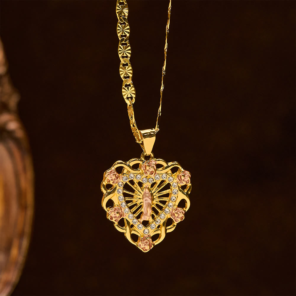 Collar de Nuestra Señora del Corazón con Acento de Rosa: Un Recordatorio Diario de Su Intercesión