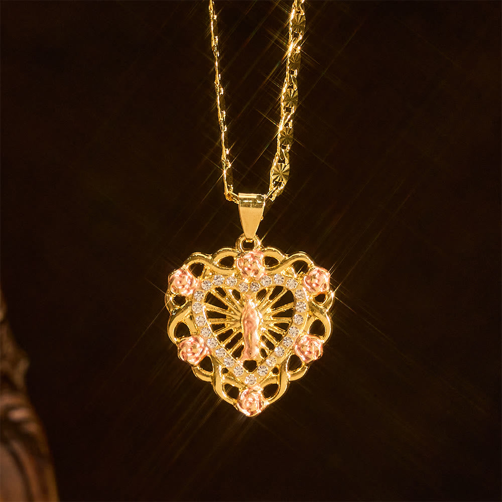 Collar de Nuestra Señora del Corazón con Acento de Rosa: Un Recordatorio Diario de Su Intercesión
