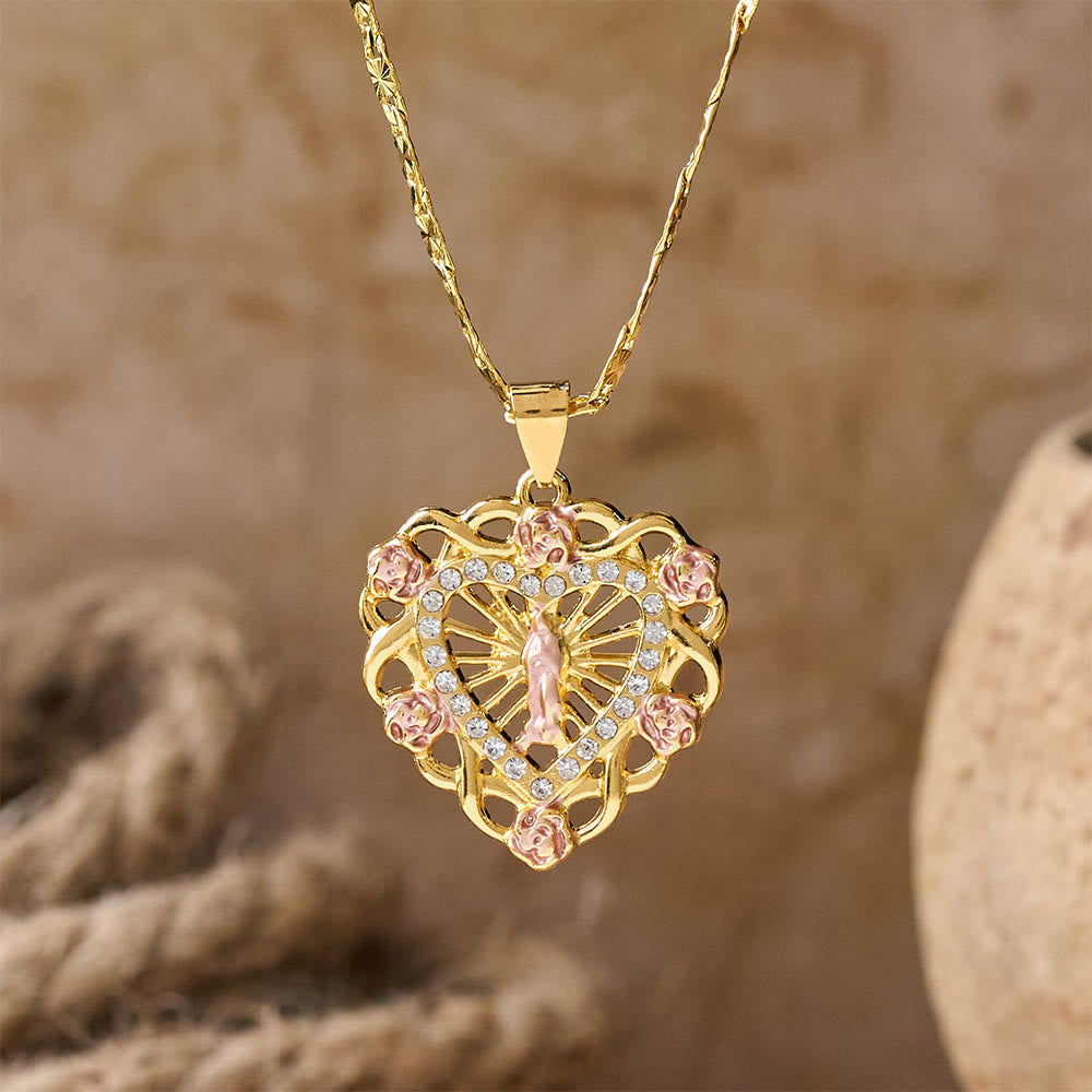 Collar de Nuestra Señora del Corazón con Acento de Rosa: Un Recordatorio Diario de Su Intercesión