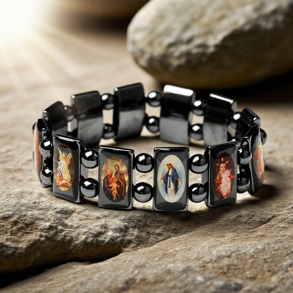 Pulsera de Hematita Icono Sagrado: Un Símbolo de Devoción Atemporal