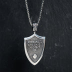 Amuleto de Escudo del Arcángel San Miguel Collar de Titanio