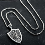 Amuleto de Escudo del Arcángel San Miguel Collar de Titanio