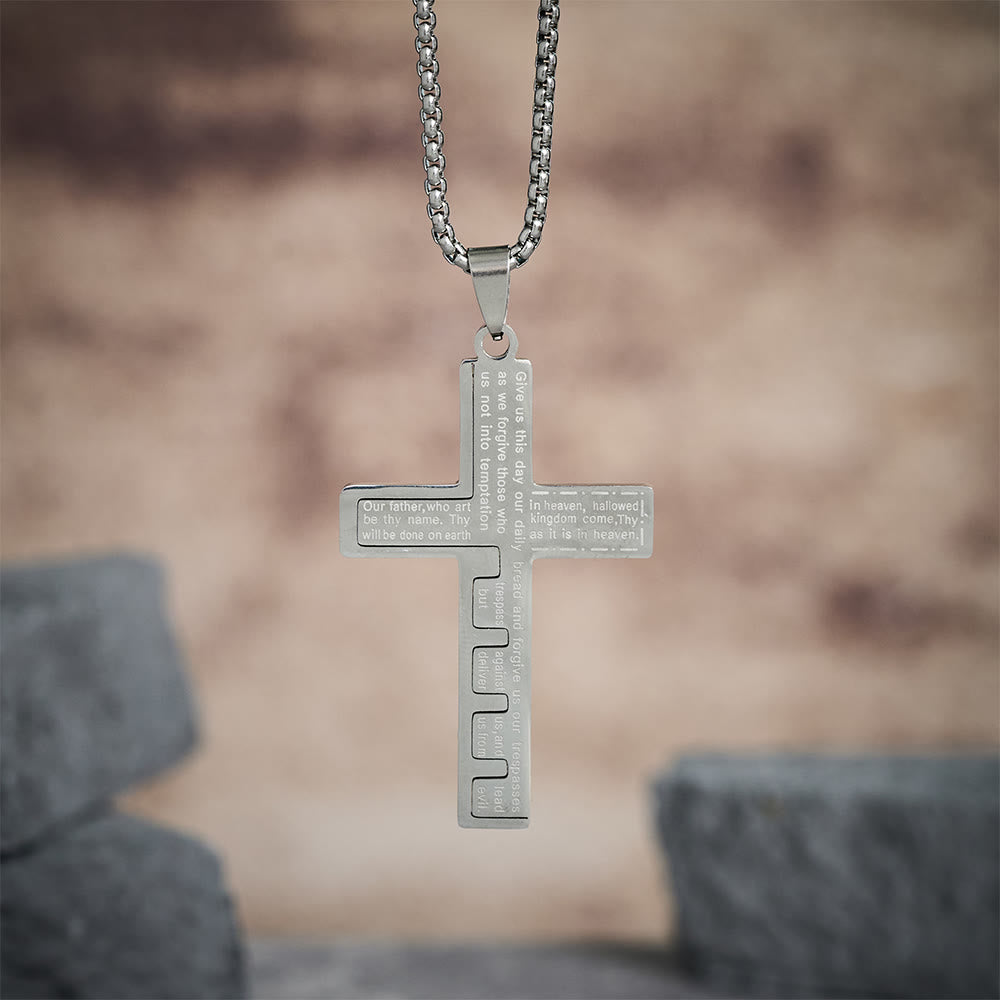 Collar Cruz del Padre Nuestro en Tres Colores: Un Símbolo Atemporal de lo Sagrado