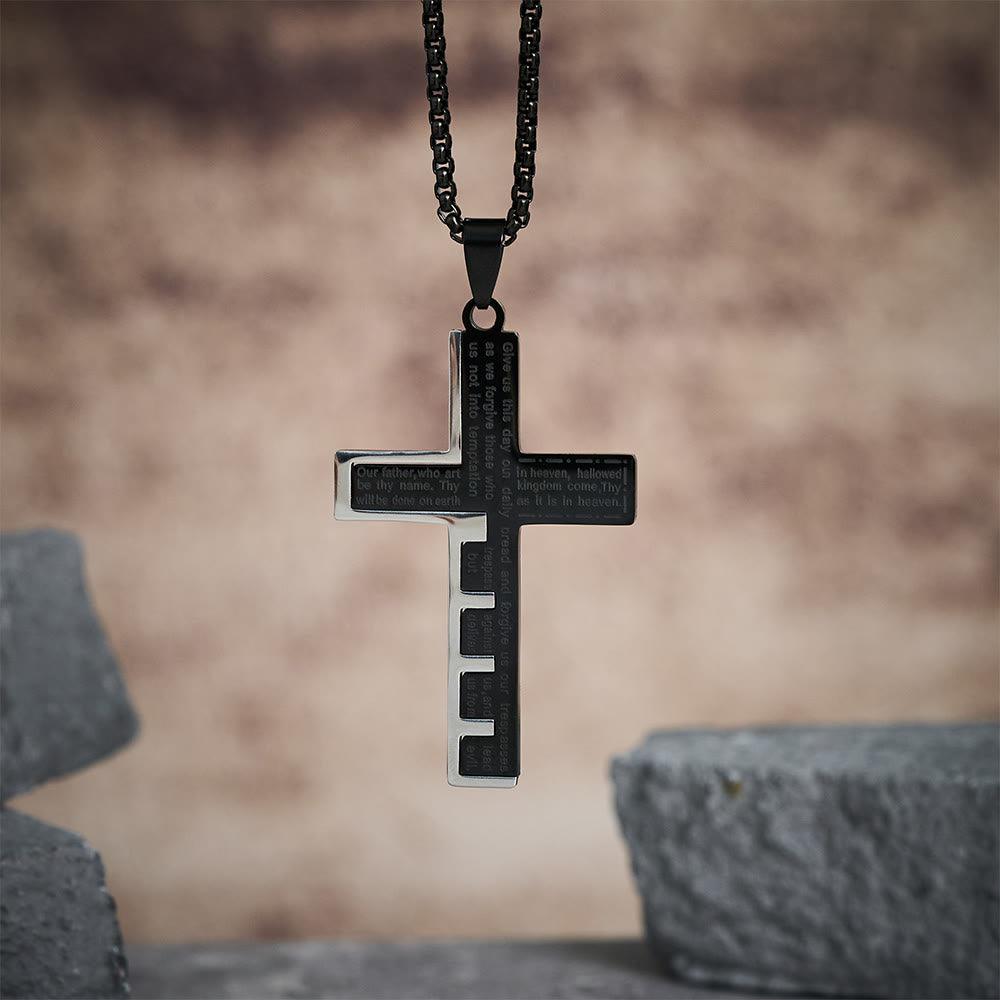 Collar Cruz del Padre Nuestro en Tres Colores: Un Símbolo Atemporal de lo Sagrado