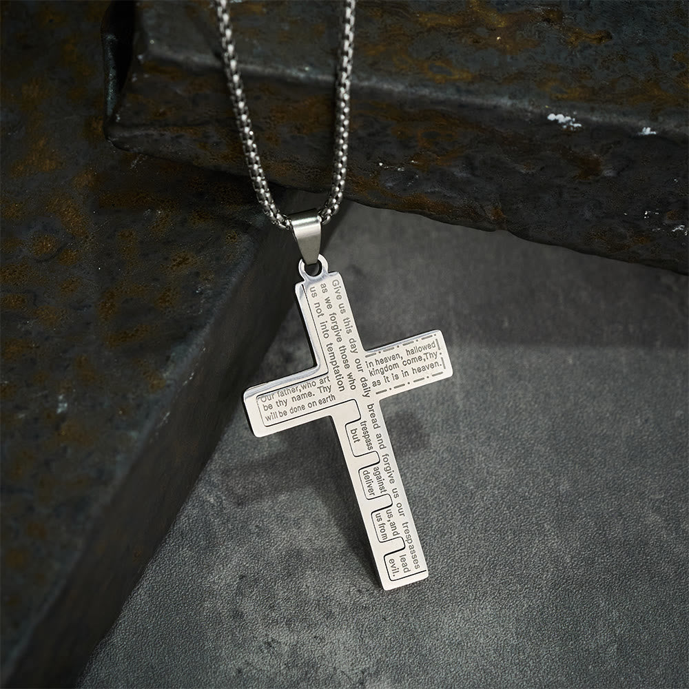 Collar Cruz del Padre Nuestro en Tres Colores: Un Símbolo Atemporal de lo Sagrado