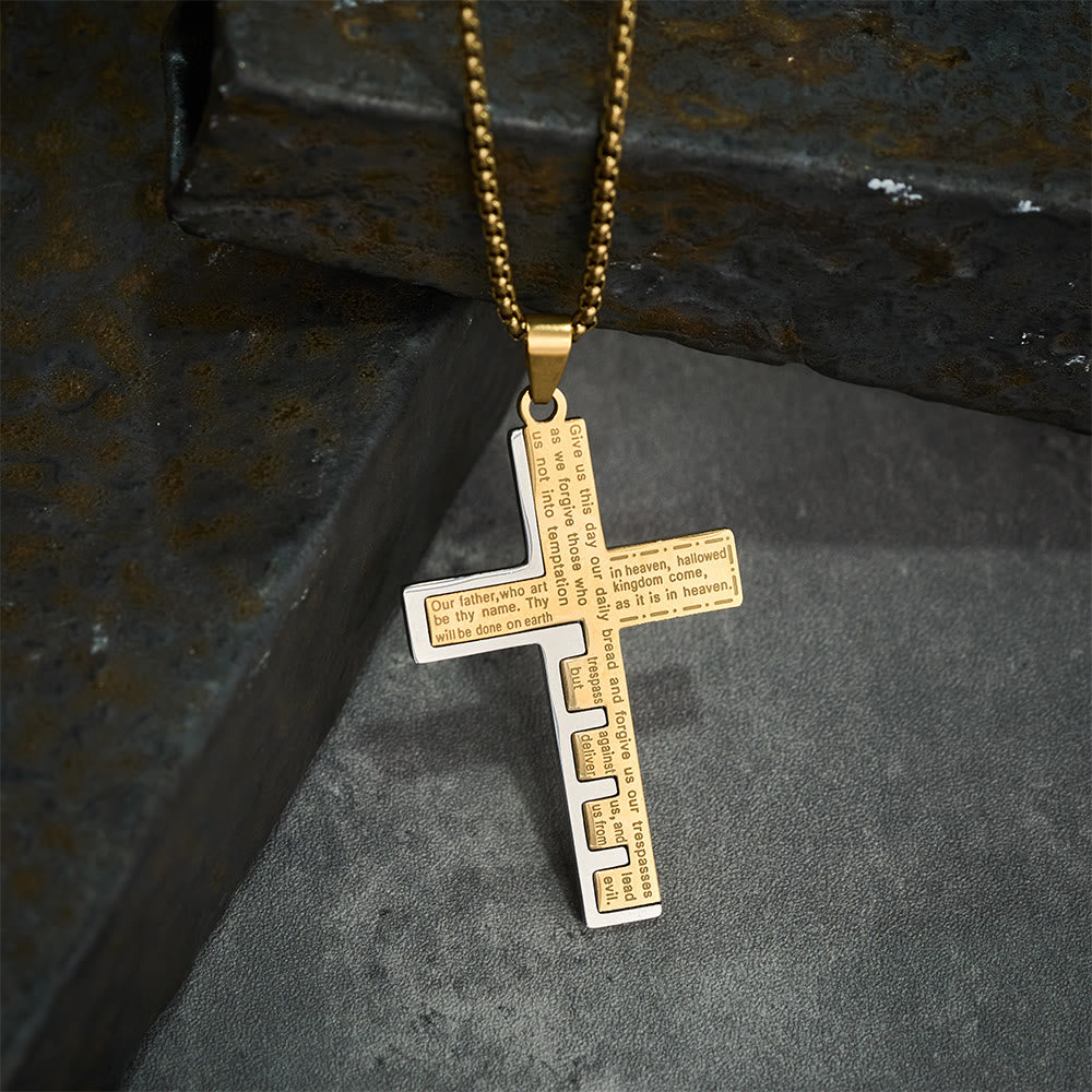 Collar Cruz del Padre Nuestro en Tres Colores: Un Símbolo Atemporal de lo Sagrado