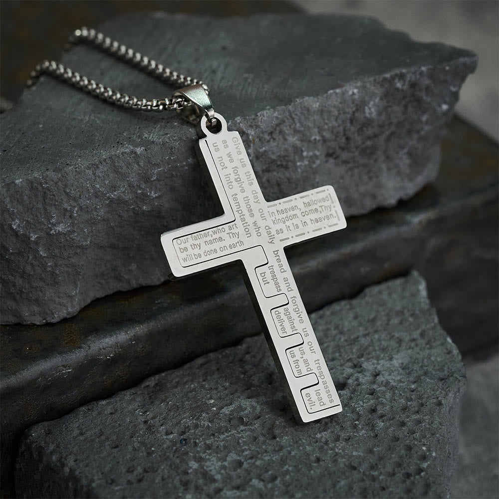 Collar Cruz del Padre Nuestro en Tres Colores: Un Símbolo Atemporal de lo Sagrado