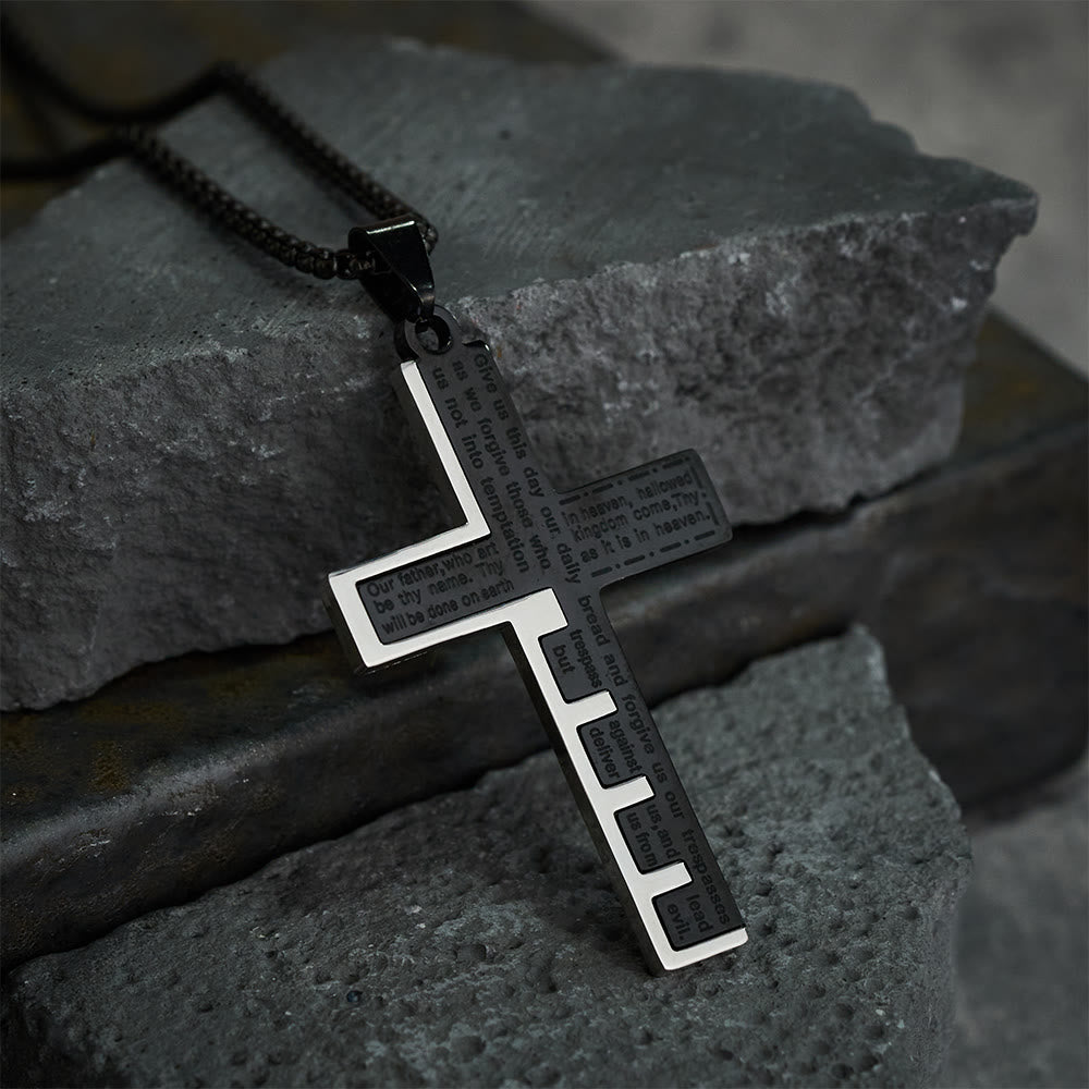 Collar Cruz del Padre Nuestro en Tres Colores: Un Símbolo Atemporal de lo Sagrado