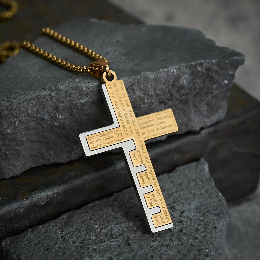 Collar Cruz del Padre Nuestro en Tres Colores: Un Símbolo Atemporal de lo Sagrado