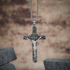 Medalla de Protección Crucifijo Estilo Retro Clásico San Benito Collar