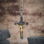 Medalla de Protección Crucifijo Estilo Retro Clásico San Benito Collar