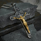 Medalla de Protección Crucifijo Estilo Retro Clásico San Benito Collar