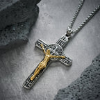 Medalla de Protección Crucifijo Estilo Retro Clásico San Benito Collar
