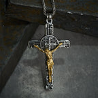 Medalla de Protección Crucifijo Estilo Retro Clásico San Benito Collar