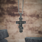 Collar de Crucifijo Ortodoxo de Titanio Jesús Joyería de Protección