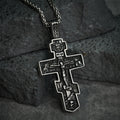 Collar de Crucifijo Ortodoxo de Titanio Jesús Joyería de Protección