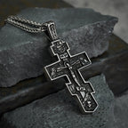 Collar de Crucifijo Ortodoxo de Titanio, Joyería de Protección