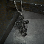 Collar de Crucifijo Ortodoxo de Titanio, Joyería de Protección