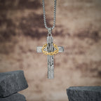 Collar Colgante de Protección Sagrada de la Cruz de Jesús con Corona de Espinas de Estilo Moderno