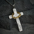 Collar Colgante de Protección Sagrada de la Cruz de Jesús con Corona de Espinas de Estilo Moderno