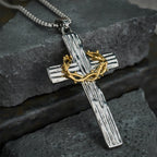 Collar Colgante de Protección Sagrada de la Cruz de Jesús con Corona de Espinas de Estilo Moderno