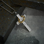 Collar Colgante de Protección Sagrada de la Cruz de Jesús con Corona de Espinas de Estilo Moderno
