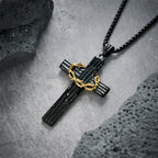 Collar Colgante de Protección Sagrada de la Cruz de Jesús con Corona de Espinas de Estilo Moderno
